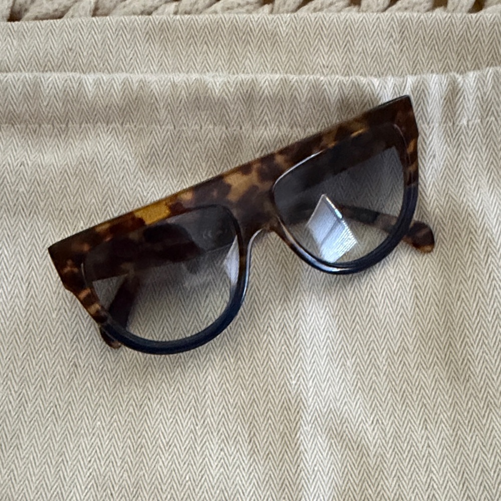 Celine Tortoiseshell and Black Cat-Eye Sunglasses